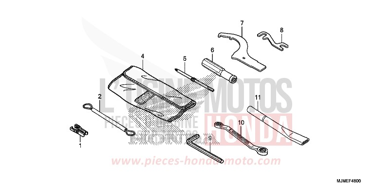 WERKZEUGE von VFR800X „Crossrunner“ PEARL GLARE WHITE (NHB53) von 2015